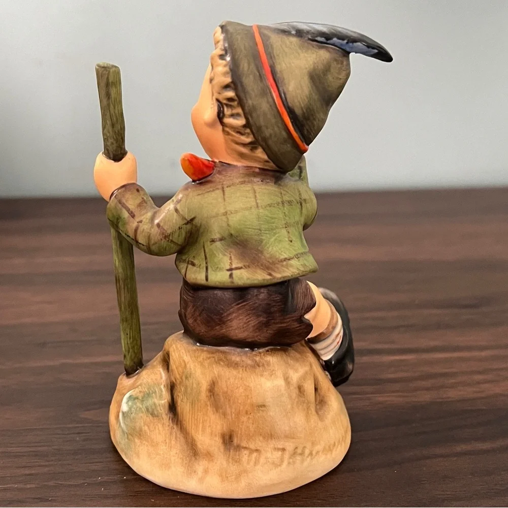 Charming Boy Figurine, mountaineer with Walking Stick